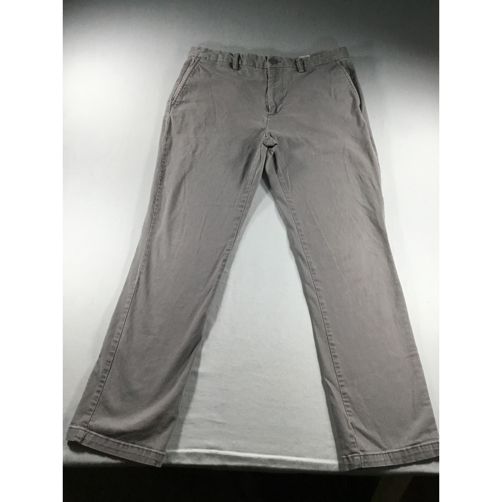 Old Navy Classic Ultimate Straight Chino Pants Gray 34x32 Cotton Stretch Preppy